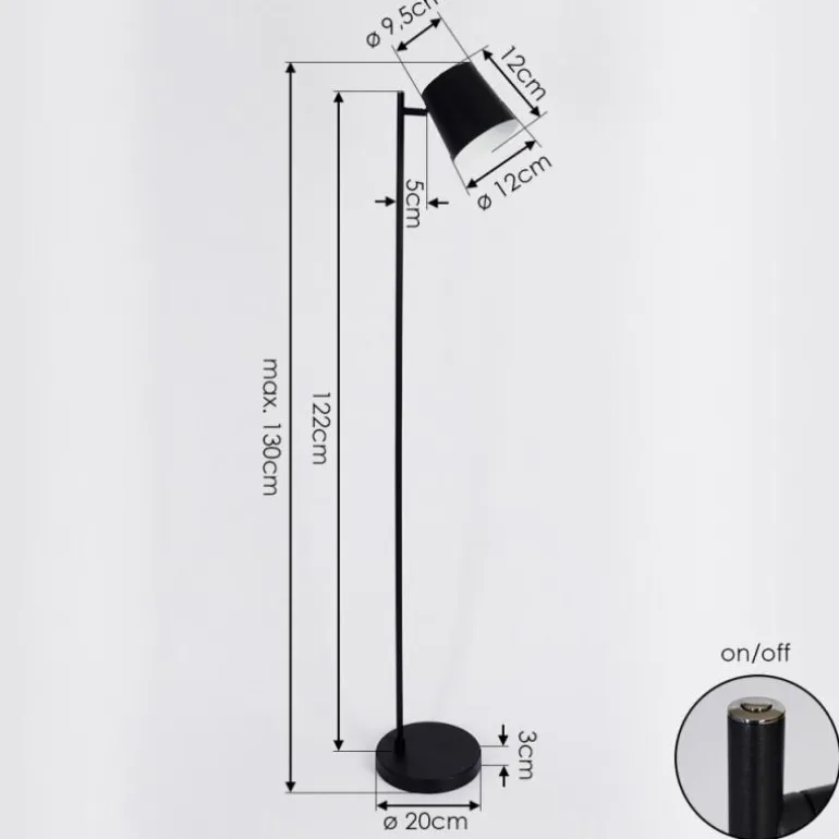 Lampadaire Tontolos LED Noir, 1 lumière