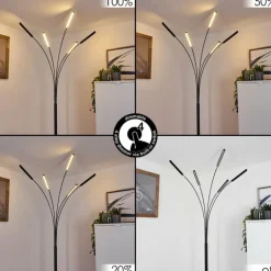 Lampadaire Totara LED Noir, 5 lumières