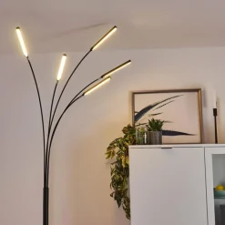 Lampadaire Totara LED Noir, 5 lumières