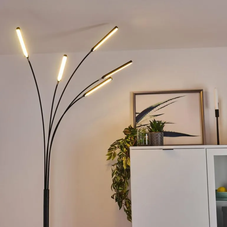Lampadaire Totara LED Noir, 5 lumières