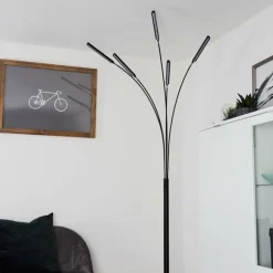 Lampadaire Totara LED Noir, 5 lumières