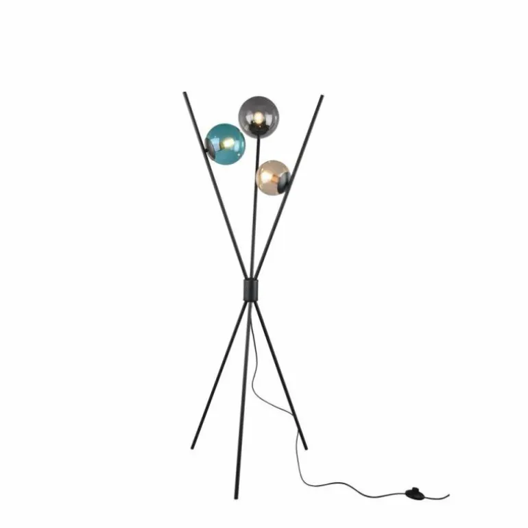 Lampadaire Trio Leuchten LANCE Noir, 3 lumières