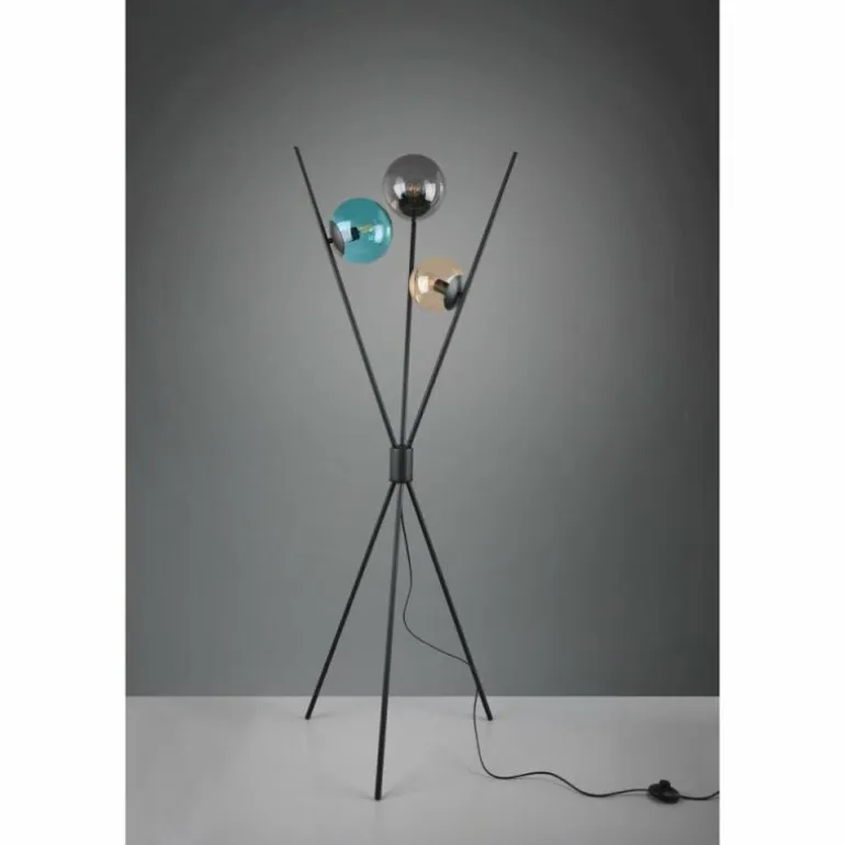 Lampadaire Trio Leuchten LANCE Noir, 3 lumières