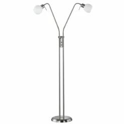 Lampadaire Trio-Leuchten Freddy LED Nickel mat, 2 lumières
