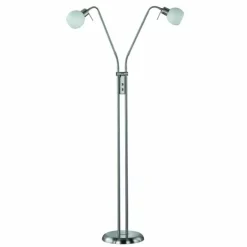 Lampadaire Trio-Leuchten Freddy LED Nickel mat, 2 lumières