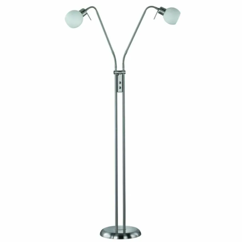 Lampadaire Trio-Leuchten Freddy LED Nickel mat, 2 lumières