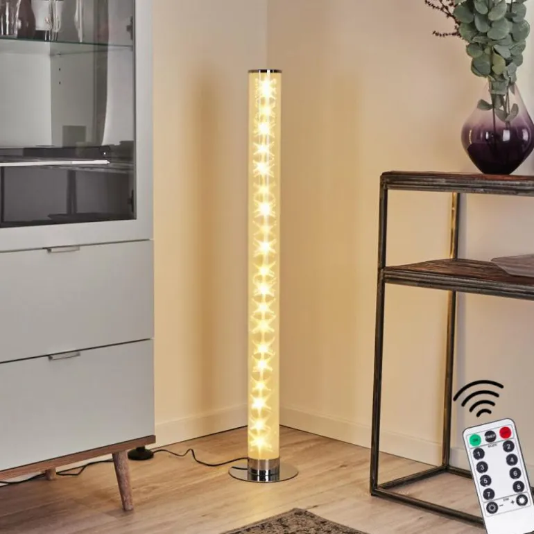 Lampadaire Tumurora LED Chrome, 1 lumière, Télécommandes