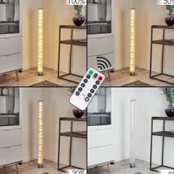 Lampadaire Tumurora LED Chrome, 1 lumière, Télécommandes