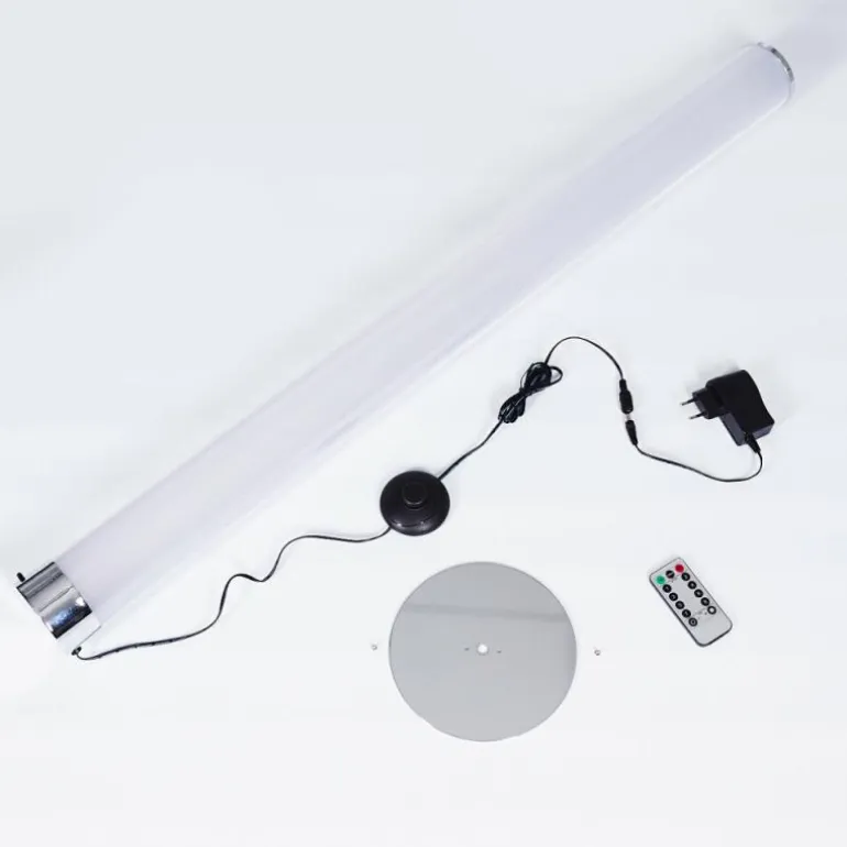 Lampadaire Tumurora LED Chrome, 1 lumière, Télécommandes