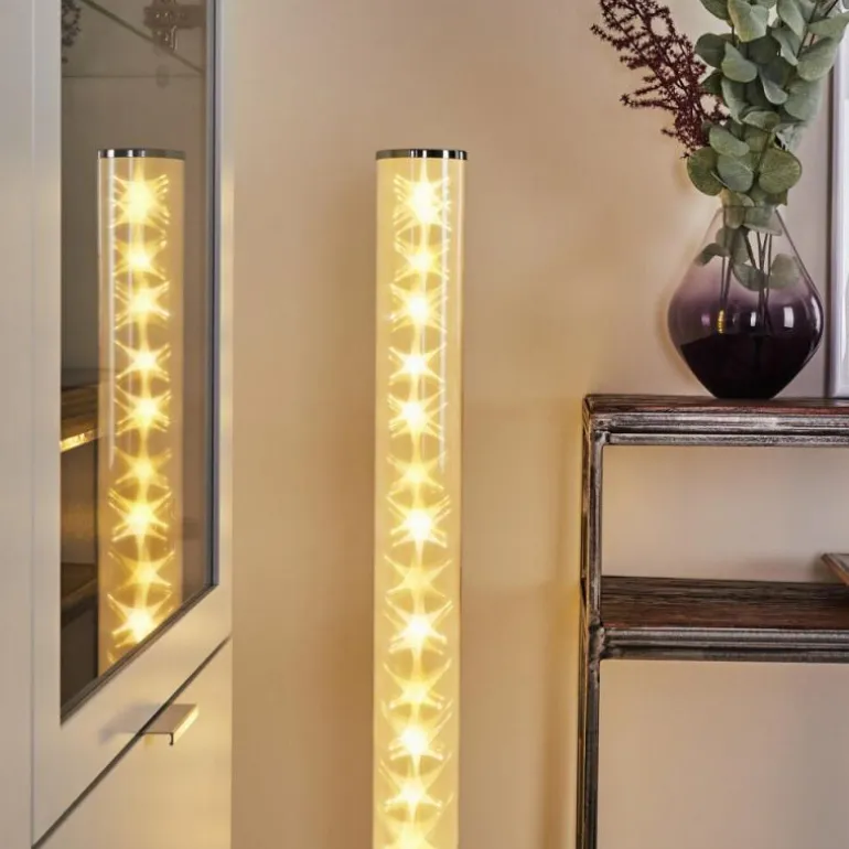 Lampadaire Tumurora LED Chrome, 1 lumière, Télécommandes