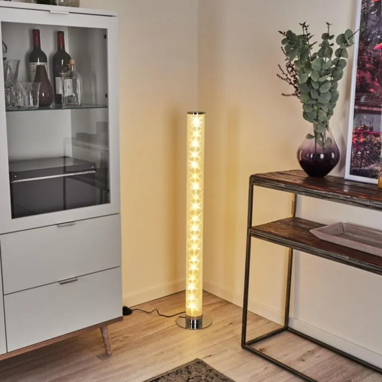Lampadaire Tumurora LED Chrome, 1 lumière, Télécommandes