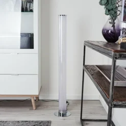 Lampadaire Tumurora LED Chrome, 1 lumière, Télécommandes