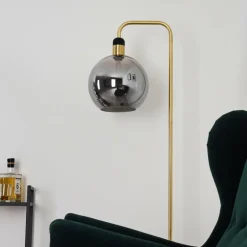 Lampadaire Tuvalu Laiton, Noir, 1 lumière