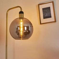 Lampadaire Tuvalu Laiton, Noir, 1 lumière