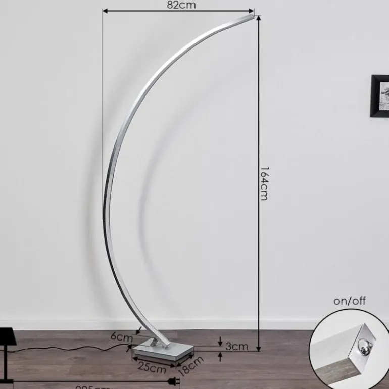 Lampadaire Uttorp LED Argenté, 1 lumière