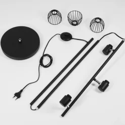 Lampadaire Verbania Noir, 3 lumières