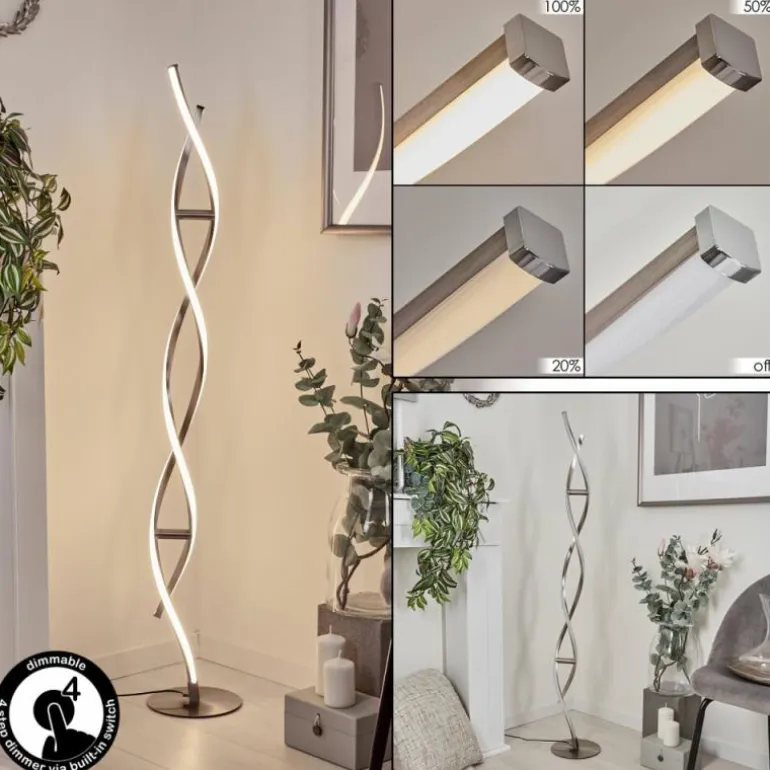 Lampadaire Wellington LED Acier inoxydable, 2 lumières