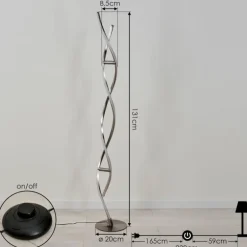 Lampadaire Wellington LED Acier inoxydable, 2 lumières