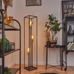 Lampadaire Woden Laiton, Noir, 3 lumières