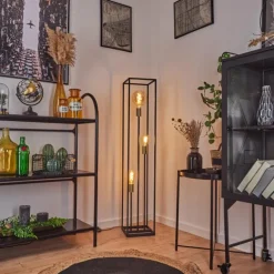 Lampadaire Woden Laiton, Noir, 3 lumières