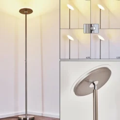 Lampadaire Wonsbek LED Nickel mat, 1 lumière