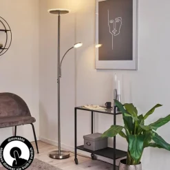 Lampadaire Wonsbek LED Nickel mat, 2 lumières