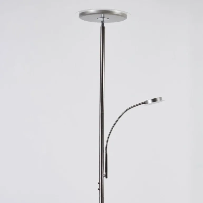 Lampadaire Wonsbek LED Nickel mat, 2 lumières