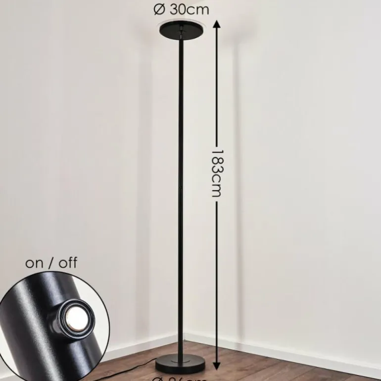 Lampadaire Wonsbek LED Noir, 1 lumière