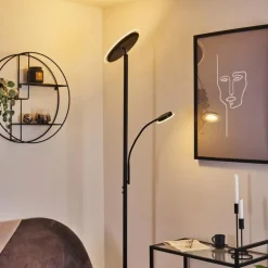 Lampadaire Wonsbek LED Noir, 2 lumières