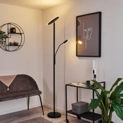 Lampadaire Wonsbek LED Noir, 2 lumières