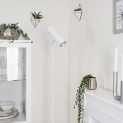 Lampadaire Zuoz Chrome, Blanc, 1 lumière