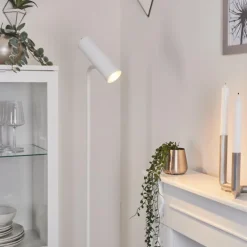 Lampadaire Zuoz Chrome, Blanc, 1 lumière