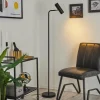 Lampadaire Zuoz Chrome, Noir, 1 lumière