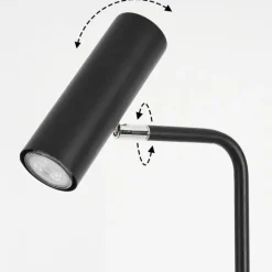Lampadaire Zuoz Chrome, Noir, 1 lumière