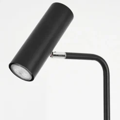 Lampadaire Zuoz Chrome, Noir, 1 lumière