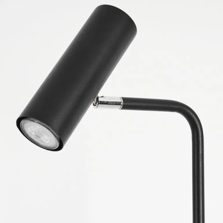 Lampadaire Zuoz Chrome, Noir, 1 lumière