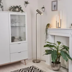 Lampadaire Zuoz Nickel mat, 1 lumière
