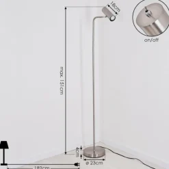 Lampadaire Zuoz Nickel mat, 1 lumière