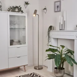 Lampadaire Zuoz Nickel mat, 1 lumière