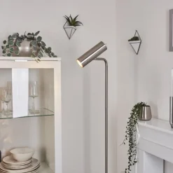 Lampadaire Zuoz Nickel mat, 1 lumière