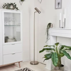 Lampadaire Zuoz Nickel mat, 1 lumière
