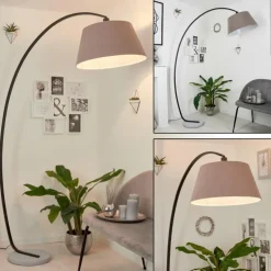 Lampe à arc Sagu Gris, Noir, 1 lumière