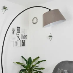Lampe à arc Sagu Gris, Noir, 1 lumière
