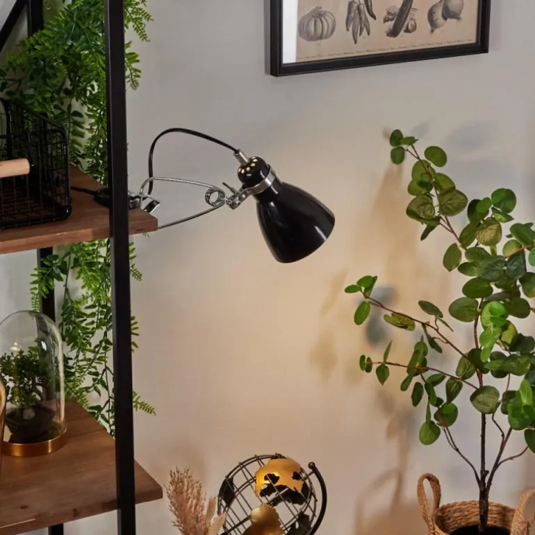 lampe â clipper Brienz Chrome, Noir, 1 lumière