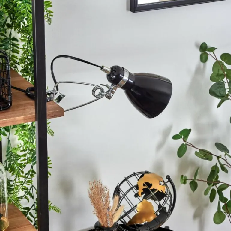 lampe â clipper Brienz Chrome, Noir, 1 lumière
