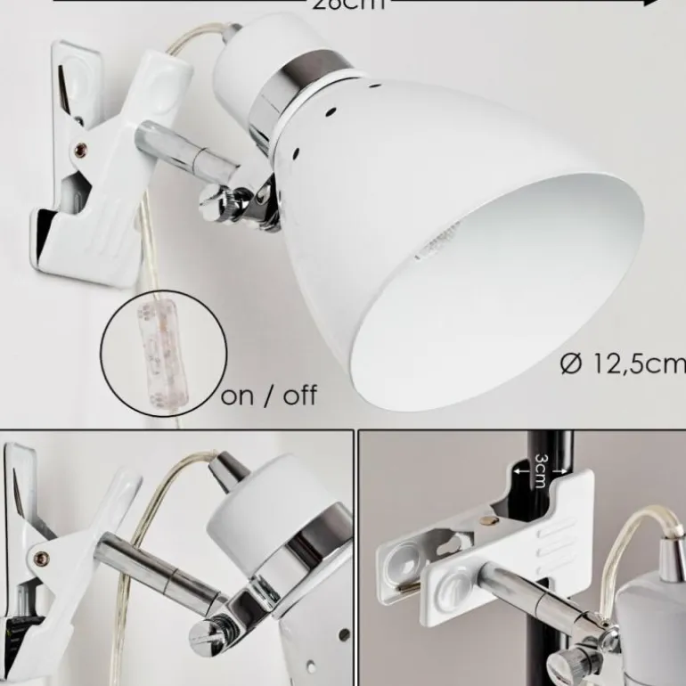 Lampe à pince Stranderott Blanc, 1 lumière