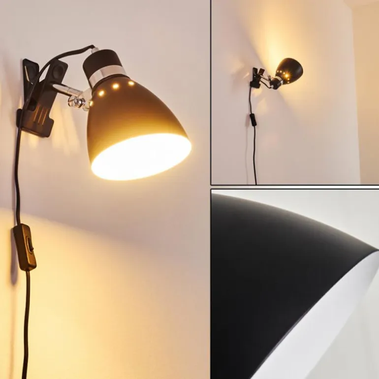 Lampe à pince Stranderott Chrome, Noir, 1 lumière