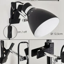 Lampe à pince Stranderott Chrome, Noir, 1 lumière