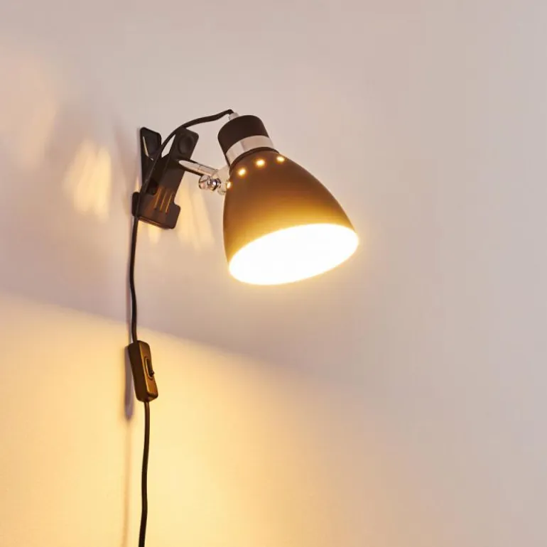Lampe à pince Stranderott Chrome, Noir, 1 lumière