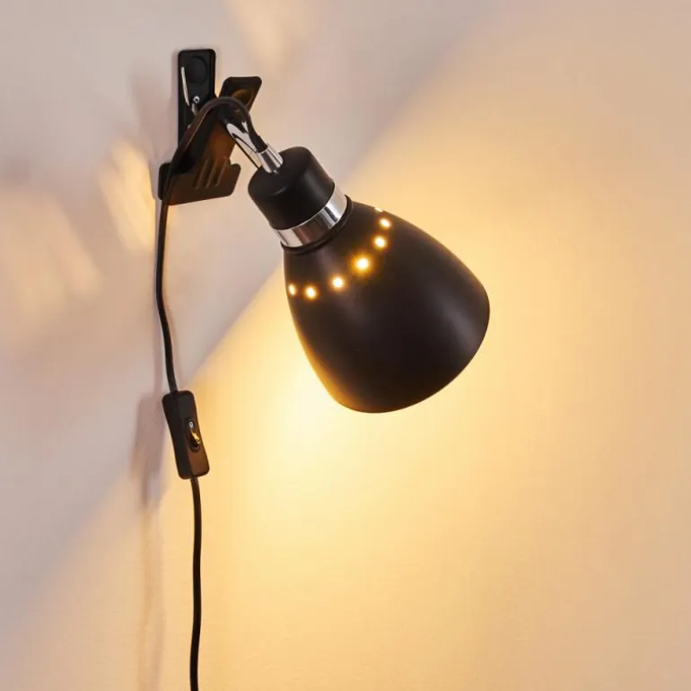 Lampe à pince Stranderott Chrome, Noir, 1 lumière